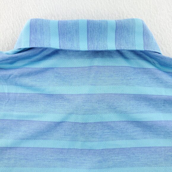 Adidas Golf Polo Shirt 2 Color Striped Stretch Blue Men's Large NWT - Picture 10 of 10